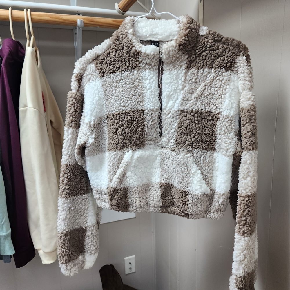 Cozy Brown and White Sherpa Jacket